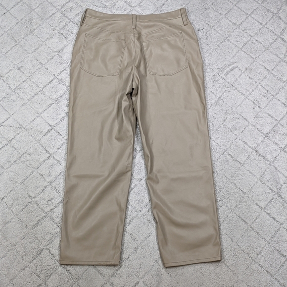 Madewell Jeans Women's 32 Tan Pumice Perfect Vintage Straight Faux Leather 28” - Picture 11 of 12